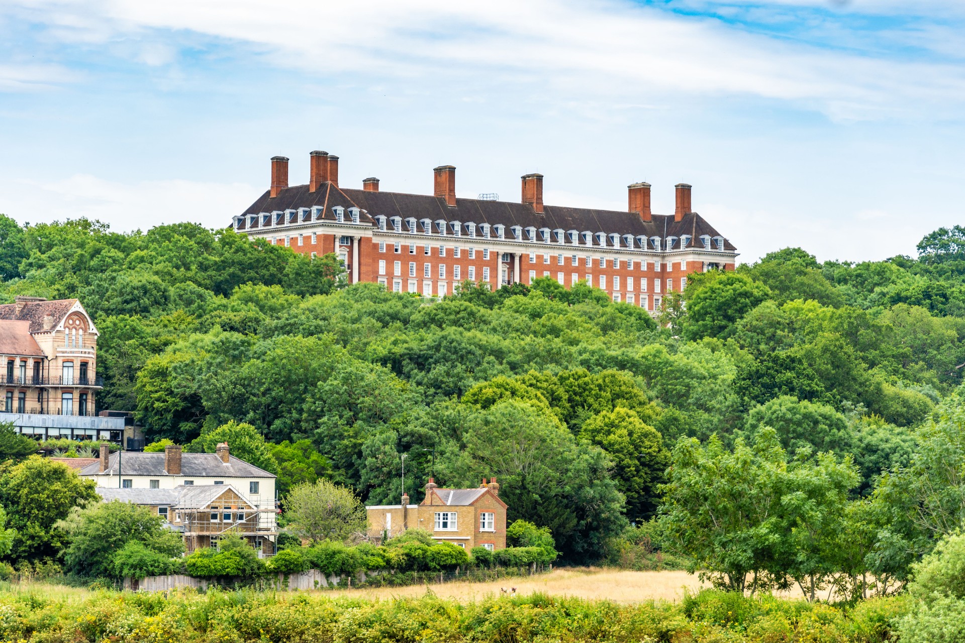 Mixed housing and apartments in leafy Richmond in London