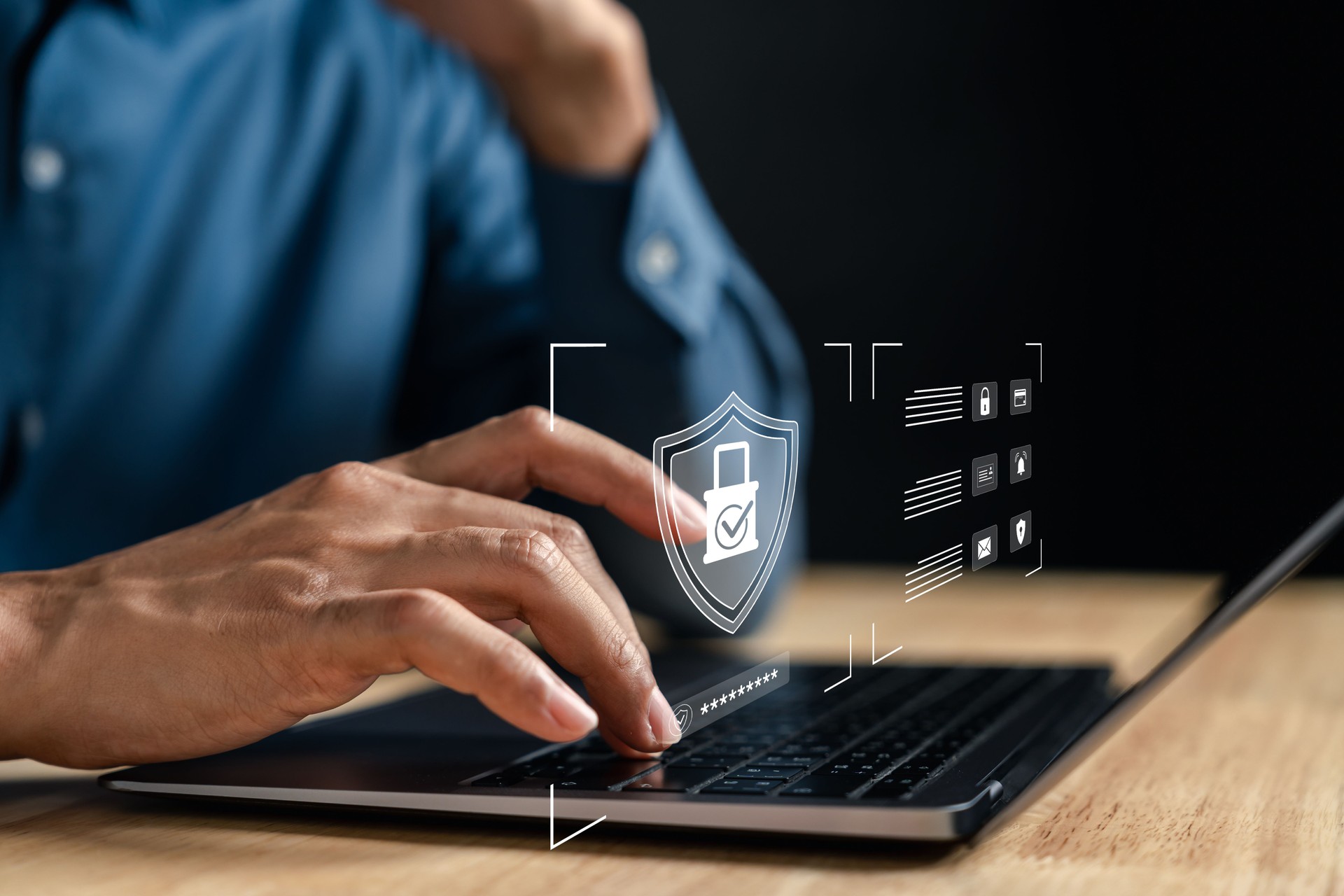 Cybersecurity system with user access control, secure login, password protection, and digital identity verification to ensure data privacy, system security, and online safety for all users.